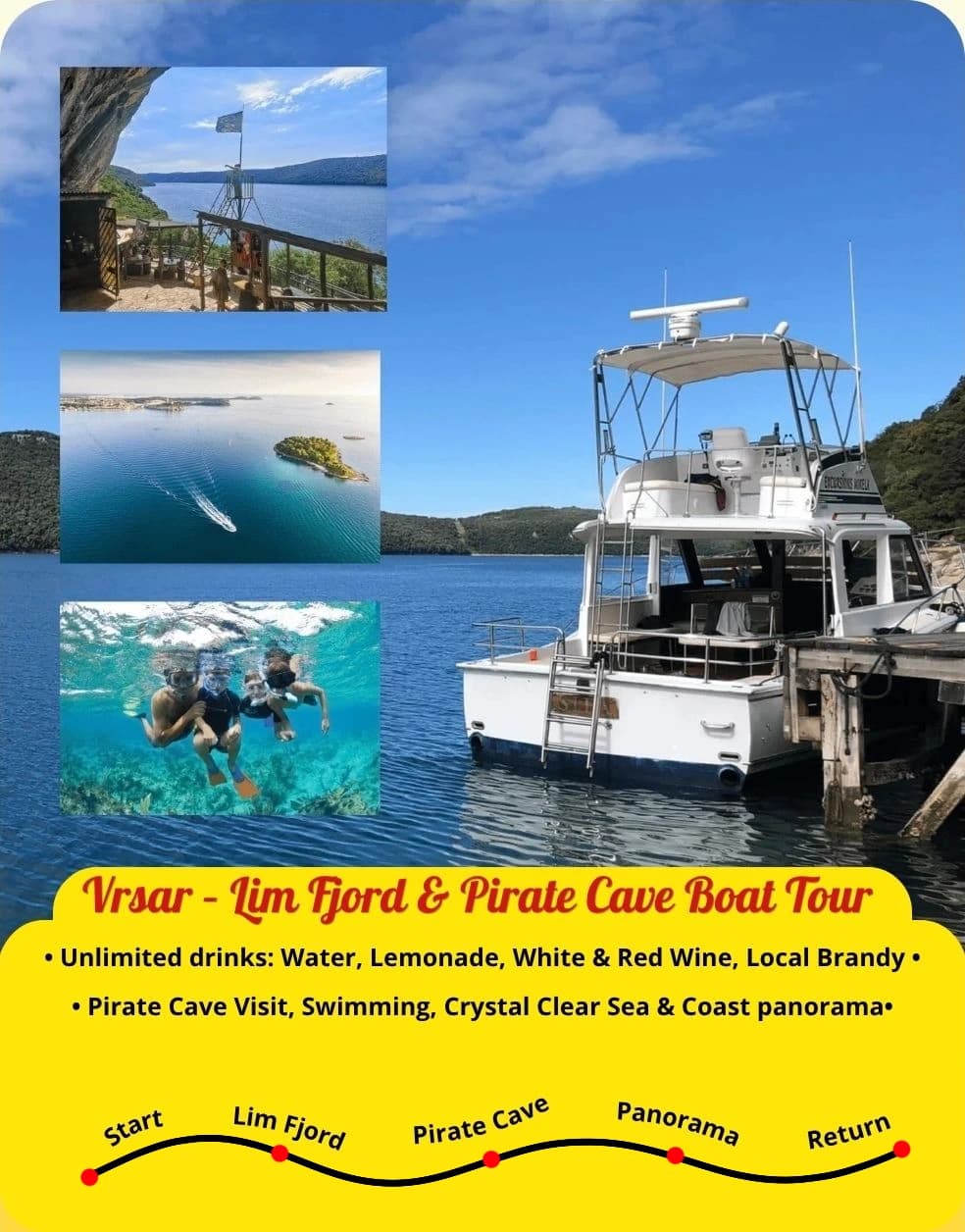 Vrsar - Lim Fjord & Pirate Cave Boat Tour